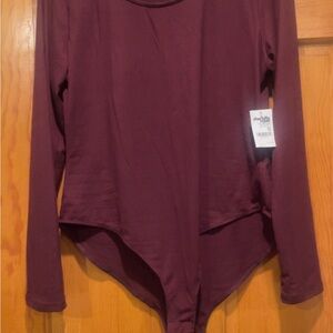 Charlotte Russe Deep Burgundy Bodysuit